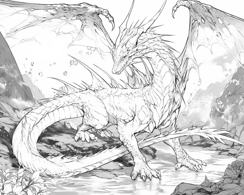 流れる炎の優しいドラゴン