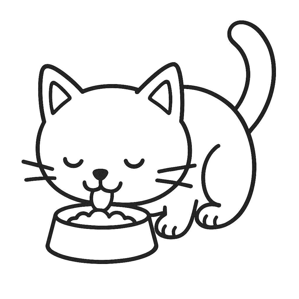 Cat Eating Delicious Food