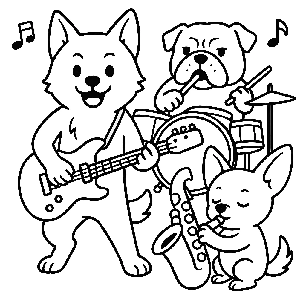犬たちの楽しいバンド