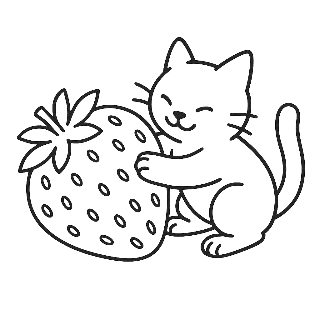 Strawberry and Cat