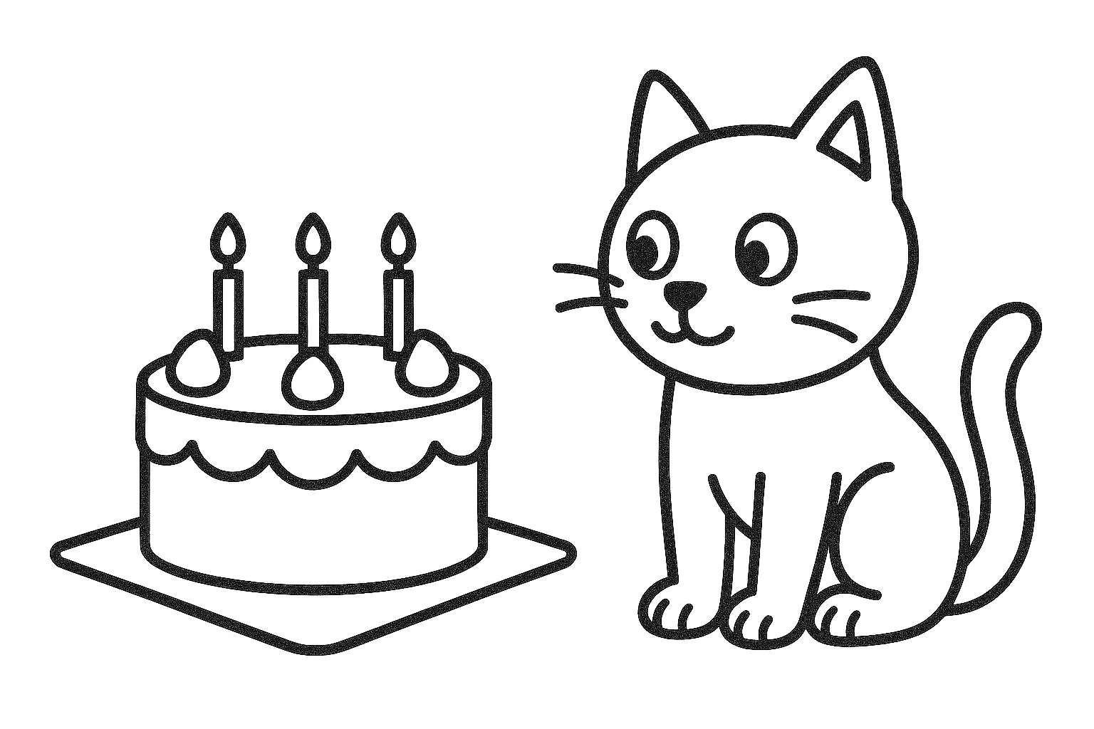 Cat and Birthday Cake