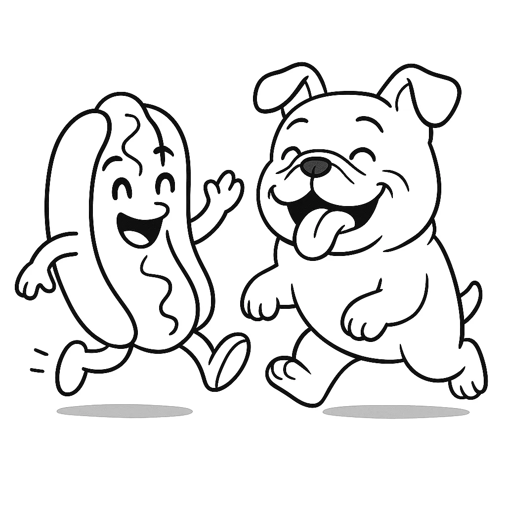 ホットドッグと犬の楽しい冒険