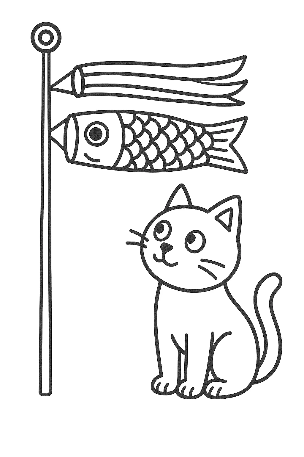 鲤鱼旗和猫