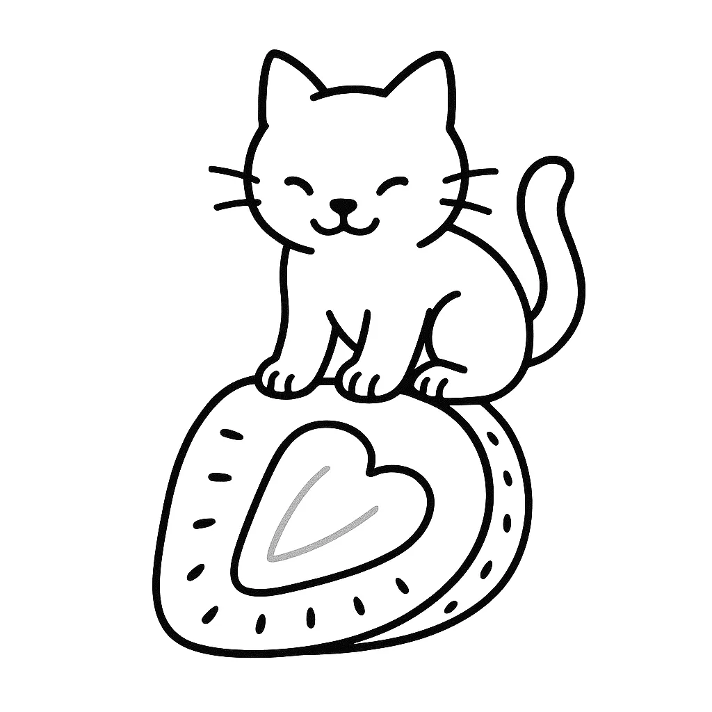 草莓上的可爱猫咪