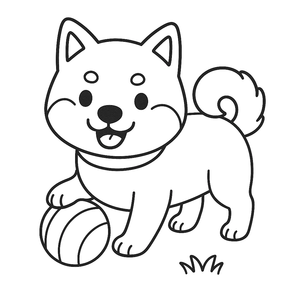 ボールで遊ぶ元気な犬