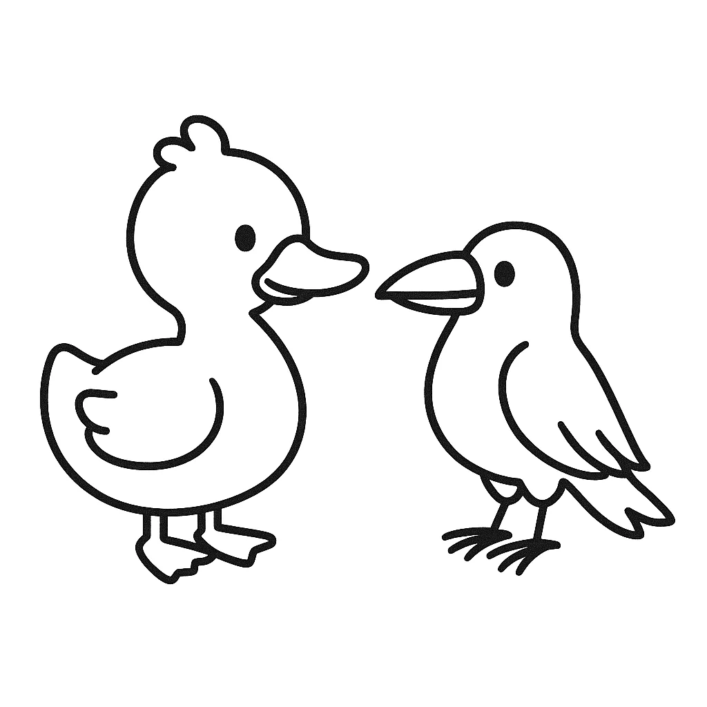 アヒルとカラスのおしゃべり