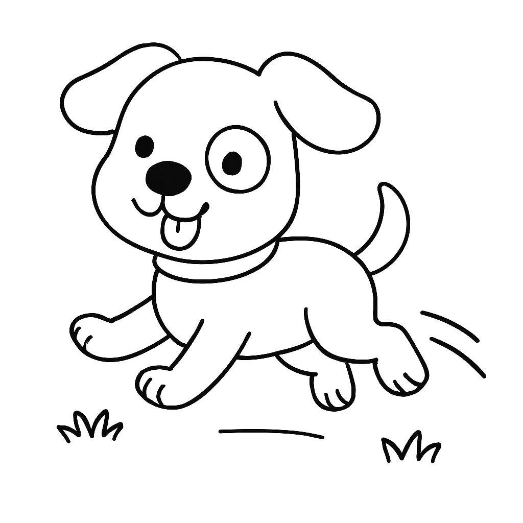 元気に走る子犬